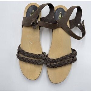 Hasbeens Tanja Debutant Sweedish Sandals Womens Size 41 US Size 10 Brown Buckle